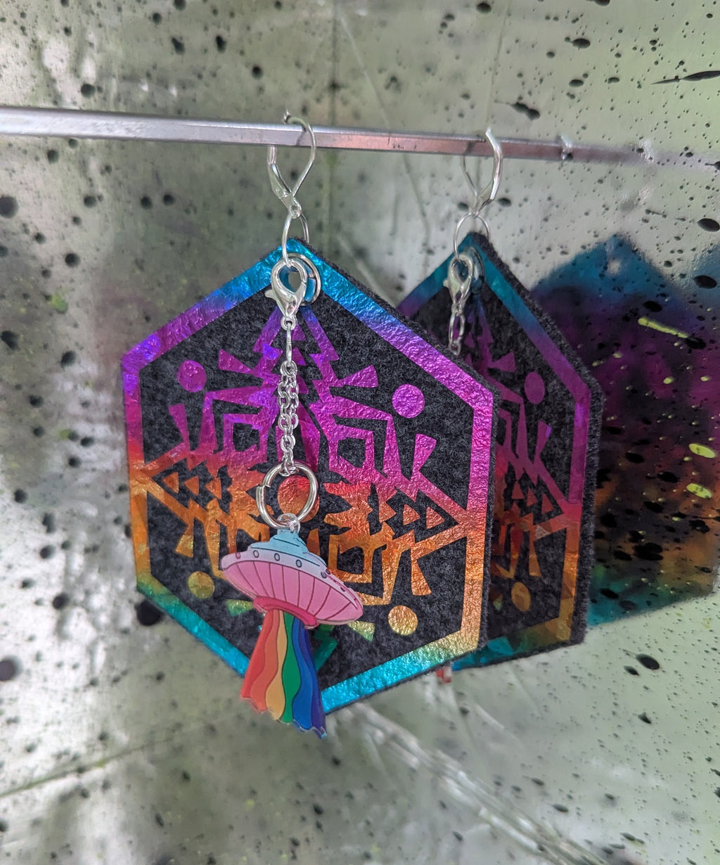 ❤️🧡💛👽💚💙💜 A25 Boucles d'Oreilles 🛸🌈