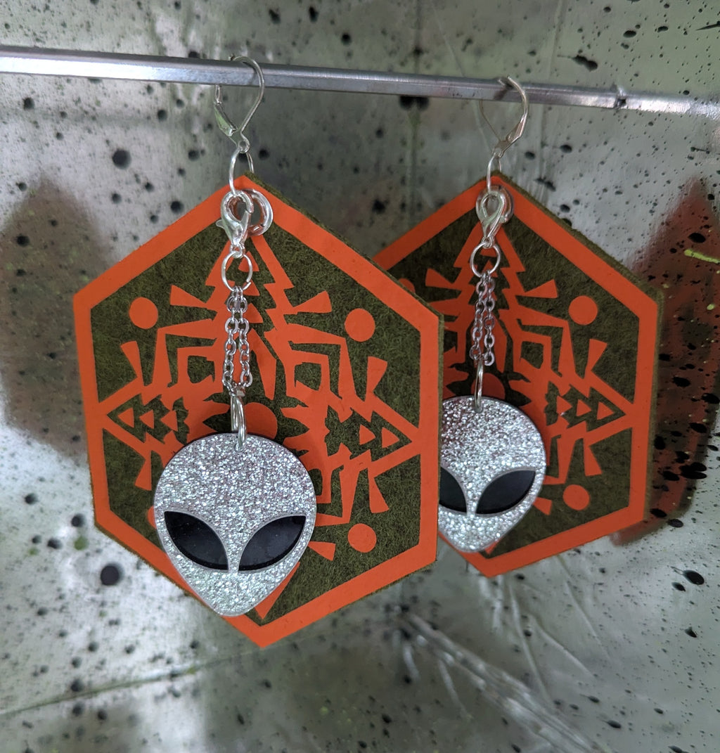 ❤️🧡💛👽💚💙💜 A25 Boucles d'Oreilles 👽🧡